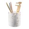 Zodaca Pen Holder, Ceramic Marble Pencil Cup Desk Organizer Makeup Brushes Holder with Gold Accent, White Golden